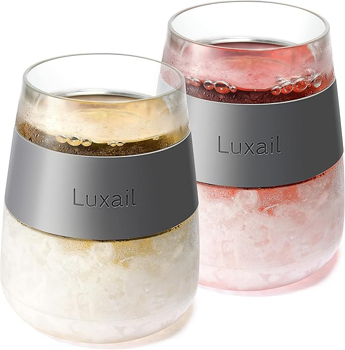 Wine Glasses, Plastic Wine Glasses Set of 2, Wine Gifts, Double Wall Insulated Freezer Tumbler, S... | Amazon (US)