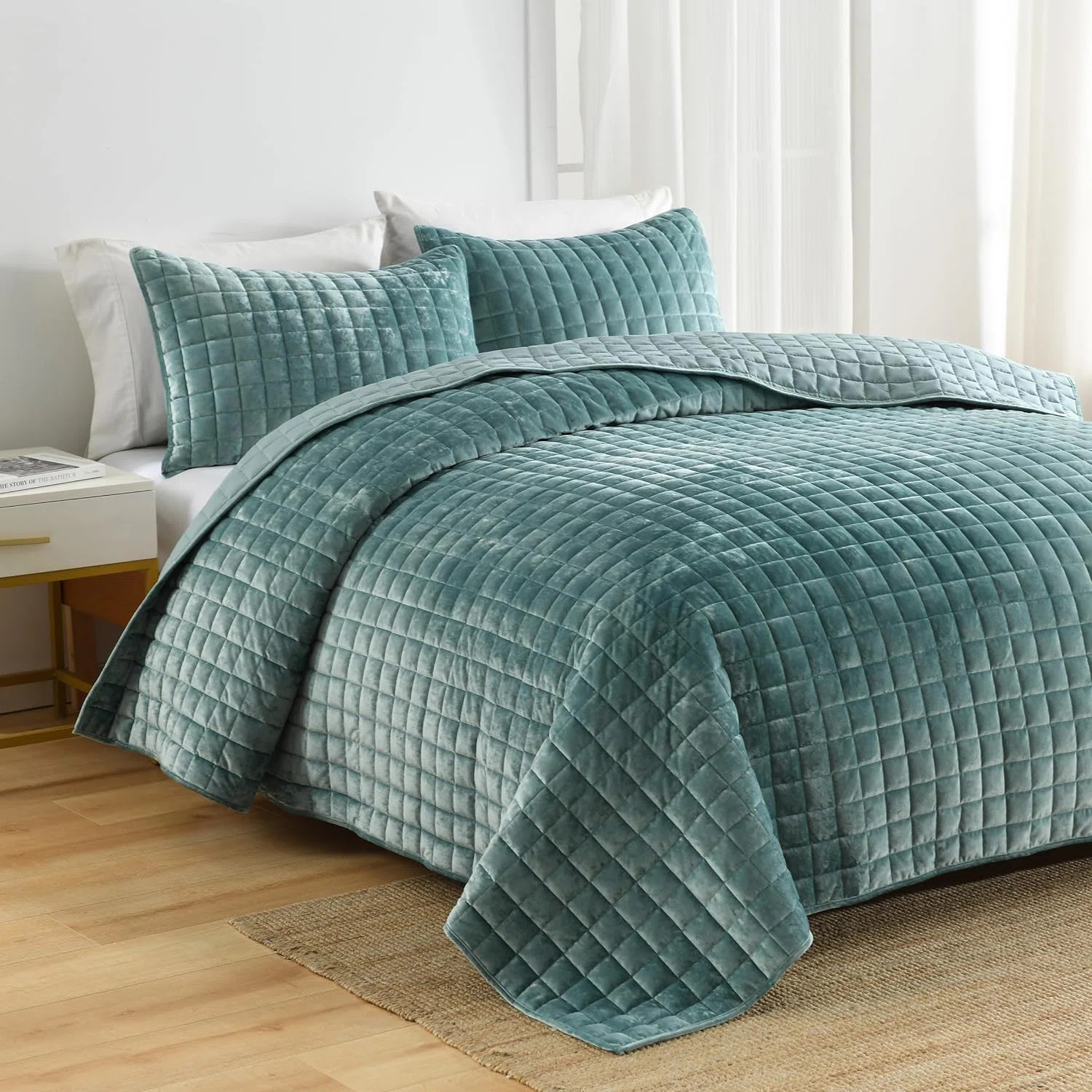 CoastalCart Comforter Set For Bed - Velvet Quilts, Black Bedspreads (90 * 98 Inch) With 2 Pillow ... | Wayfair North America