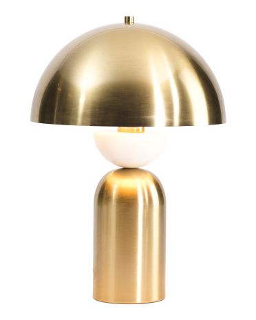 18in Mushroom Shaped Metal And Marble Table Lamp | TJ Maxx