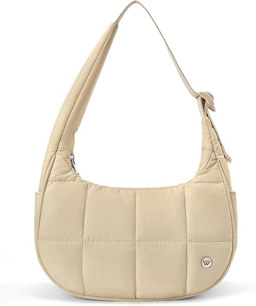 WESTBRONCO Small Puffer Crescent Bag Nylon Shoulder Bag for Women | Amazon (US)