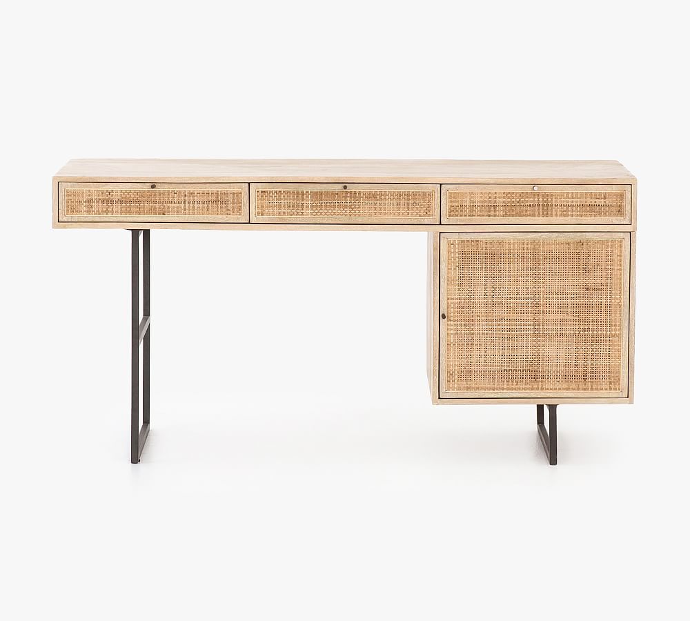 Dolores Cane Desk with Drawers | Pottery Barn (US)