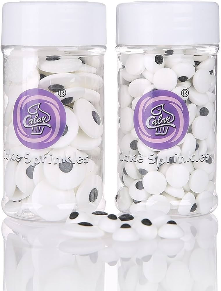 GEORLD Halloween Eyeballs Sprinkles 2 Bottle Candy Edible Eyeballs Eyes Cake Cupcake Toppers Cook... | Amazon (US)