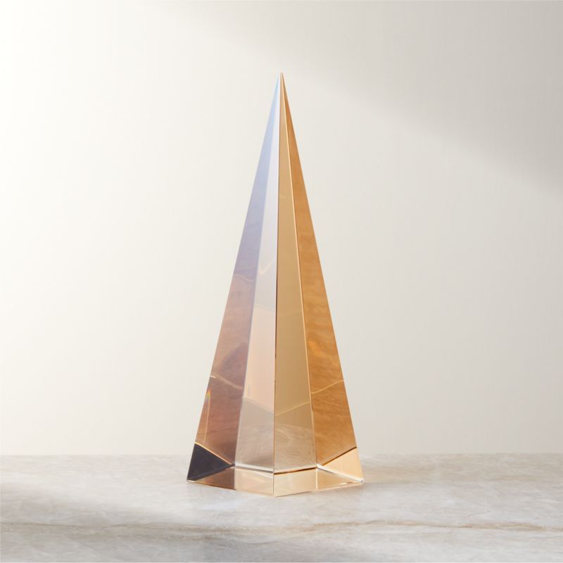 Amar Geometric Amber-Gold Modern Crystal Tabletop Christmas Tree + Reviews | CB2 | CB2