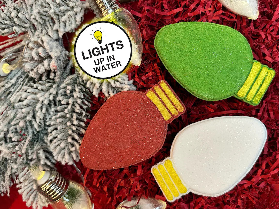 Lightbulb Bath Bomb Christmas Lights Bath Bomb Light up Bath Bomb - Etsy | Etsy (US)