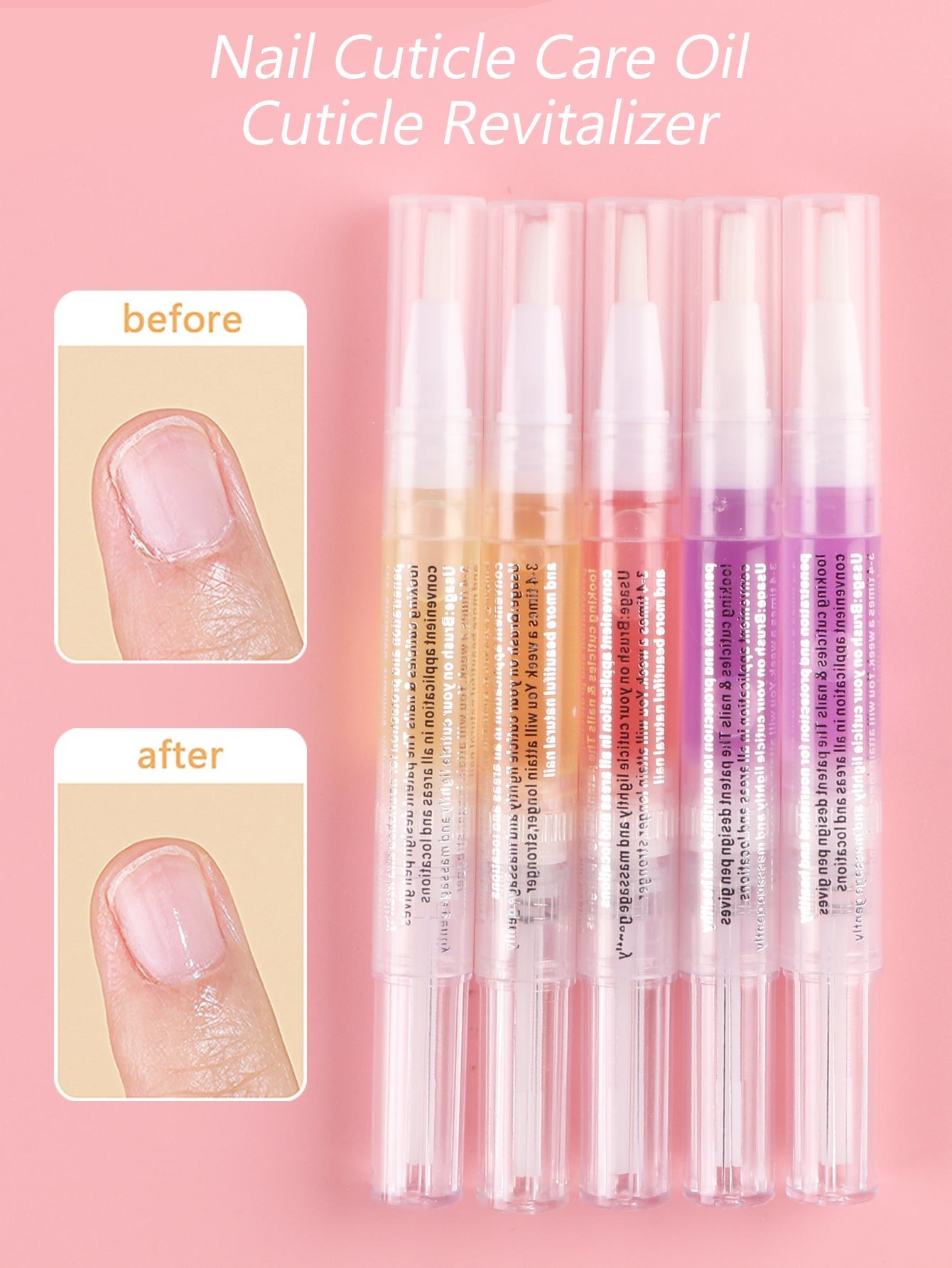 5pcs Nail Cuticle Oil Pen Plant Nutrient Oil Fruit Flavor Moisturizing Anti-Barb Finger Nail Edge... | SHEIN