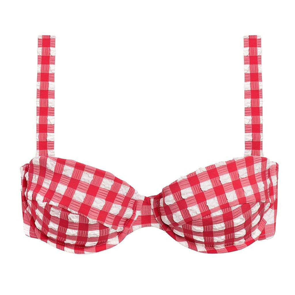 Red Gingham Bustier Bikini Top | Montce