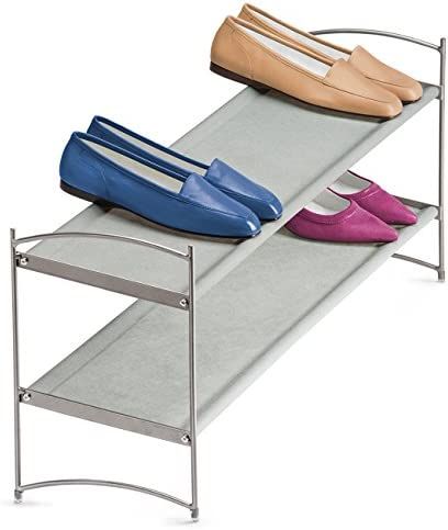 Lynk Vela Stackable Shoe Shelves 2 Tier - Shoe Rack Shelf - Platinum | Amazon (US)