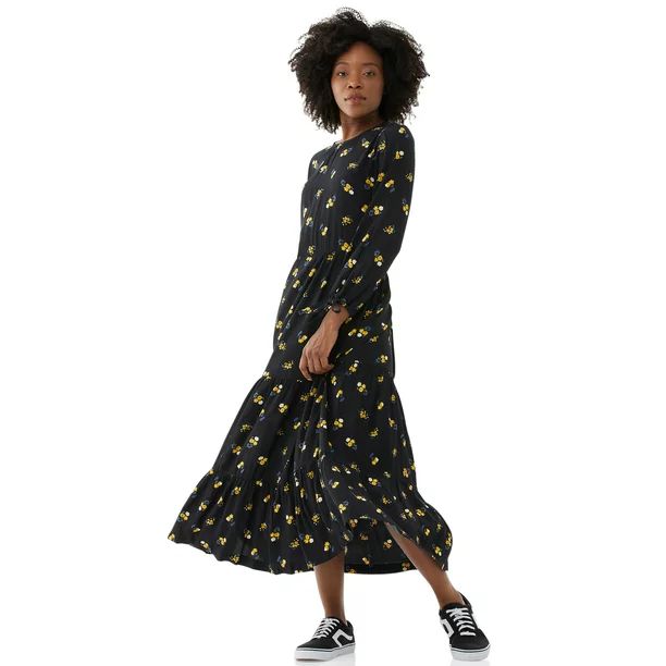 Free Assembly Women's Tiered Maxi Dress | Walmart (US)