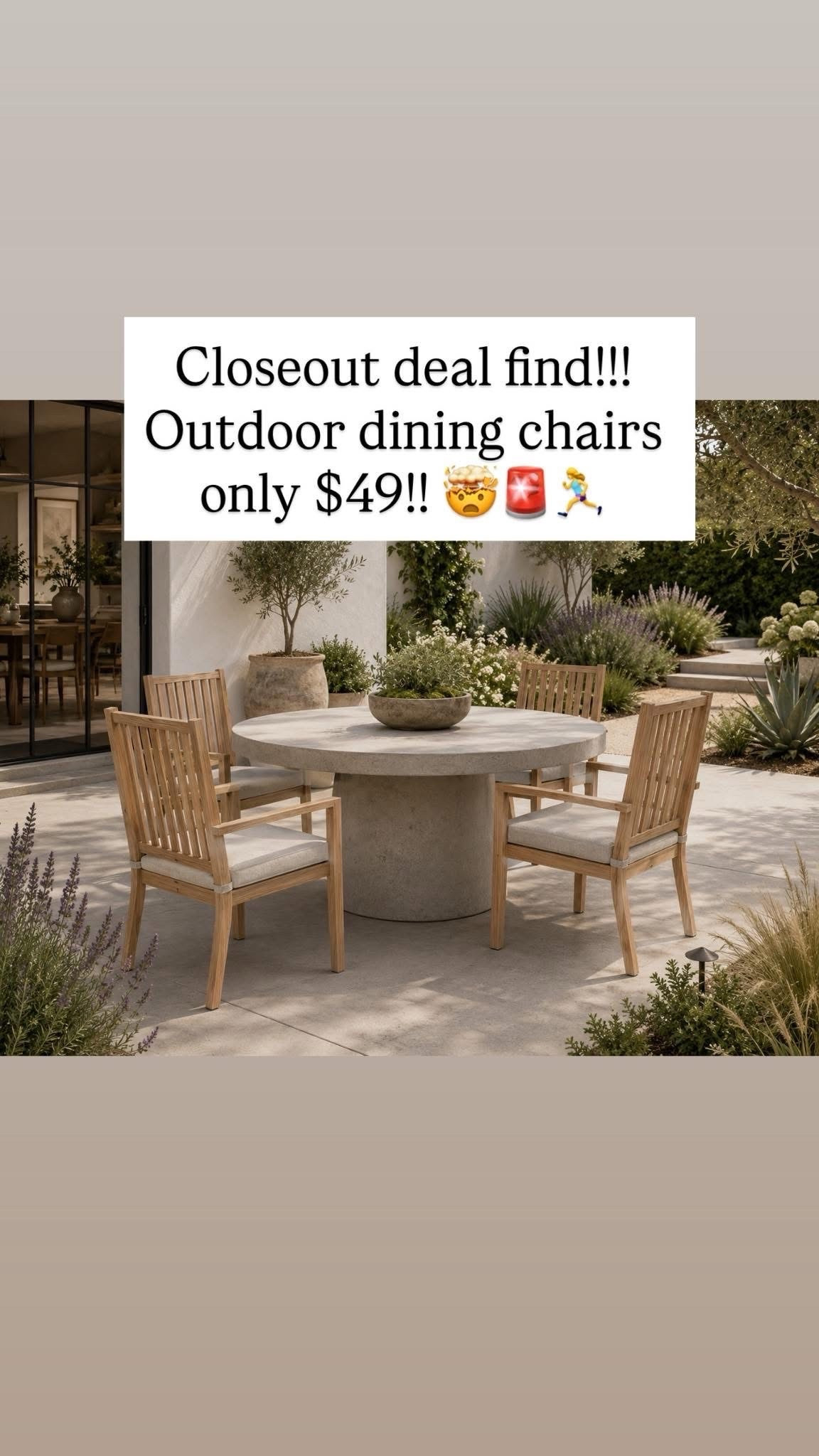 🤯$49 outdoor dining chairs sale 🤯😍🚨

Also comes in grey for $47!