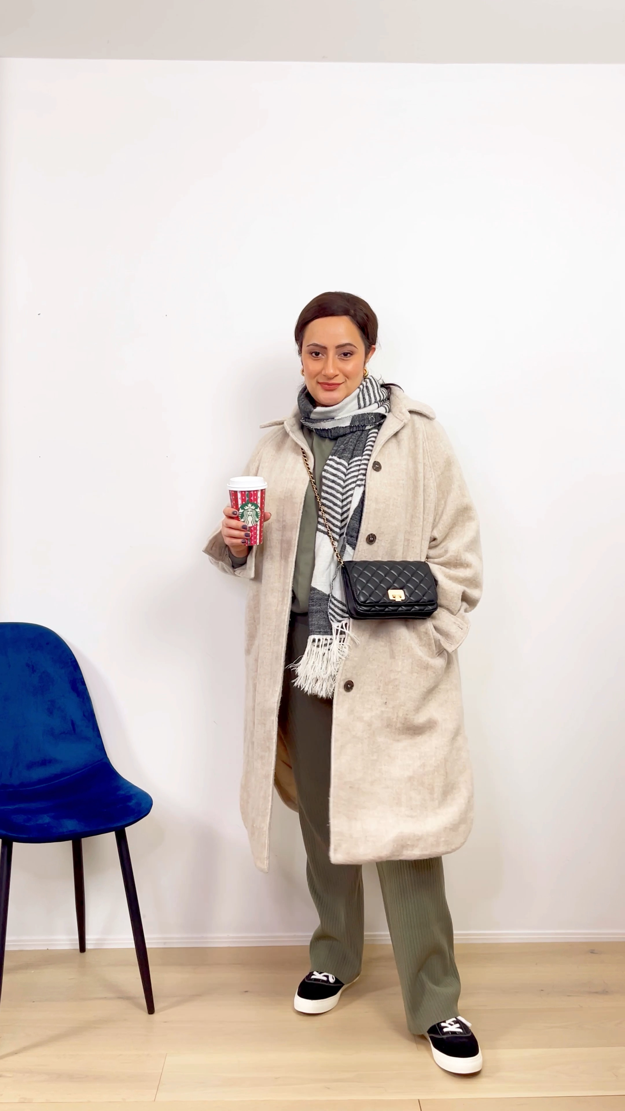 Winter Outfit of the day! Casual street style. Long shacket, knit pants and sweatshirt from H&M. Earrings purse and shoes from Amazon fashion 

#LTKunder50 #LTKSeasonal #LTKstyletip
