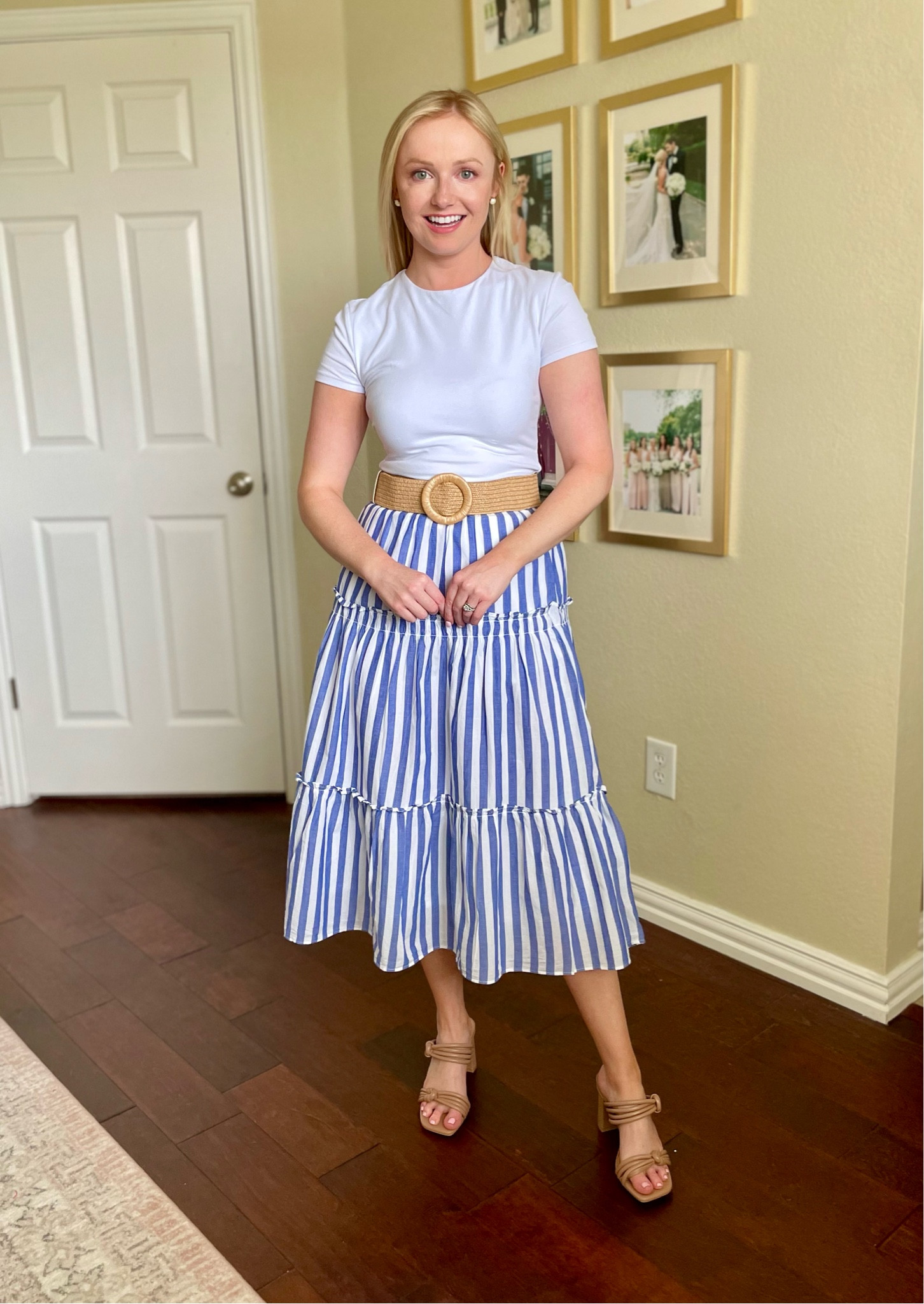 Wearing an XS in both skirt and bodysuit | midi skirt, striped skirt, summer skirt, summer workwear, workwear inspo, wear to work, work outfit, coastal, coastal granddaughter 

#LTKFind #LTKSeasonal #LTKstyletip