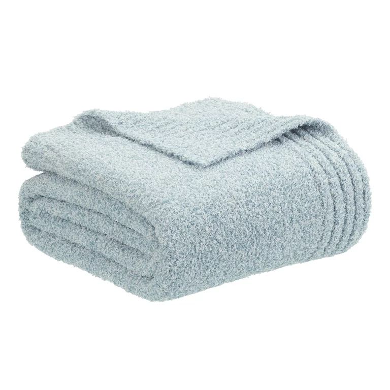 Better Homes & Gardens Cozy Knit Throw, 50"x72", Blue Solid | Walmart (US)