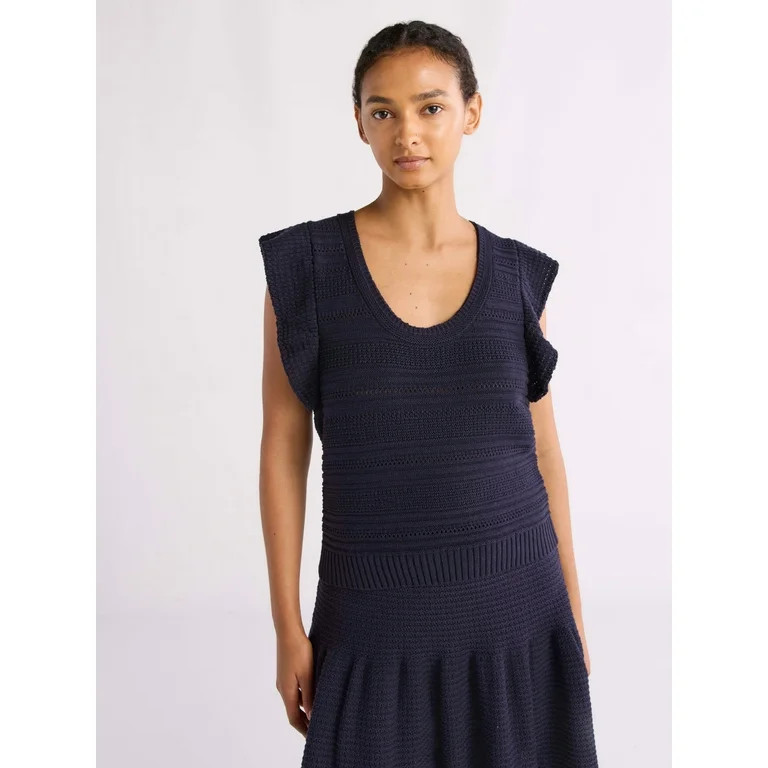 Free Assembly Women's and Women's Plus Size Pointelle Sweater Tank Top with Flutter Sleeves, Ligh... | Walmart (US)