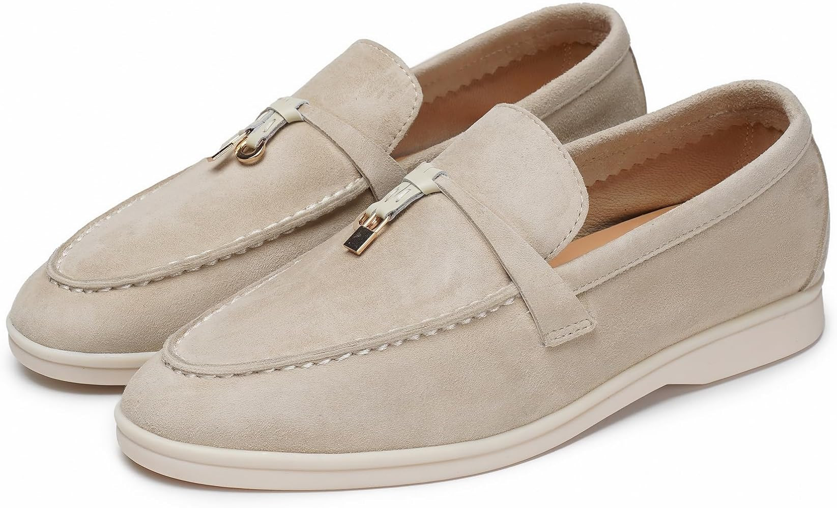 Suede Loafers for Women, Tassel Womens Flats Moccasin Slippers Walking Slip on Shoes Soft Sole Co... | Amazon (US)