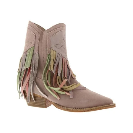 Free People Womens Lawless Suede Fringe Cowboy Western Boots | Walmart (US)
