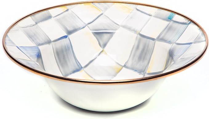 MACKENZIE-CHILDS Enamel Breakfast Bowl, Unique Soup Bowl or Cereal Bowl, Dinnerware, Gray-and-Whi... | Amazon (US)