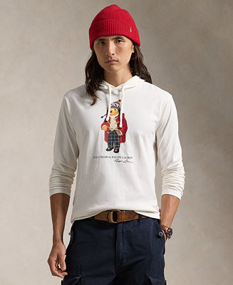 Men's Polo Bear Jersey Hooded T-Shirt | Macy's