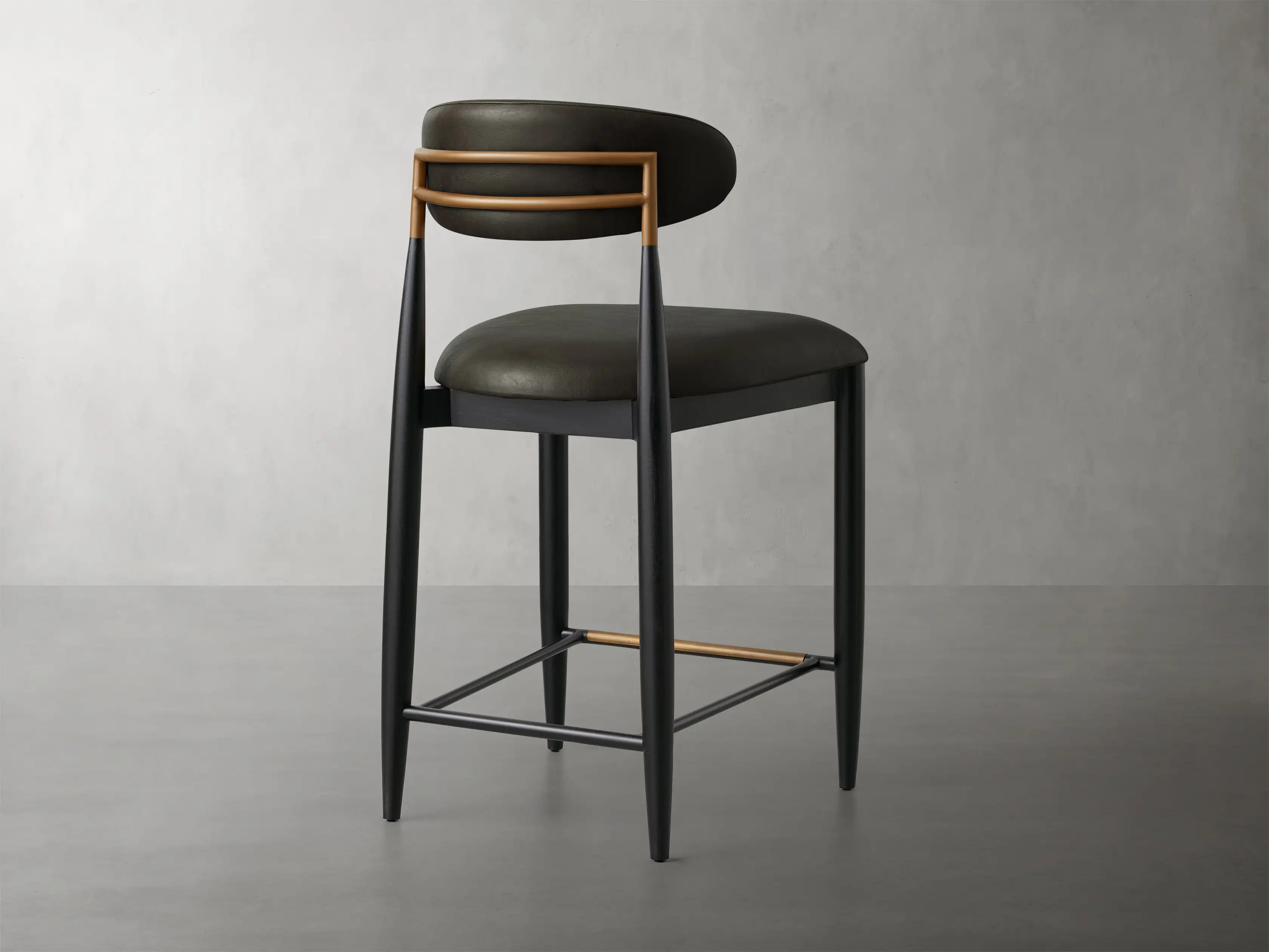 Jagger Faux Leather Armless Stool | Arhaus