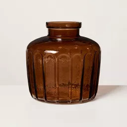8" Amber Glass Faceted Vase - Hearth & Hand\u2122 with Magnolia | Target