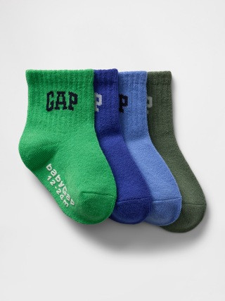 Baby & Toddler Logo Quarter Crew Socks (4-Pack) | Gap (US)
