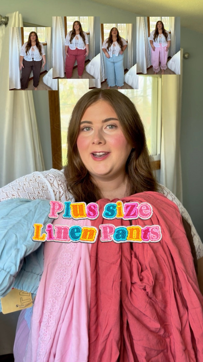 Linen pants for the plus size girlies that I’m loving this summer! They are so comfy & cute! I’m wearing a size xxl in all of them! Wearing a 3x in the white cardigan and an xxl in the sports bra in the color grey. Perfect for spring & summer time!

#LTKTall #LTKSaleAlert #LTKPlusSize