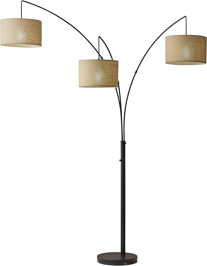 Adesso 4238-26 Trinity Arc Floor Lamp Antique Bronze FinisH, Beige Burlap . Home Decor Lamps and ... | Amazon (US)