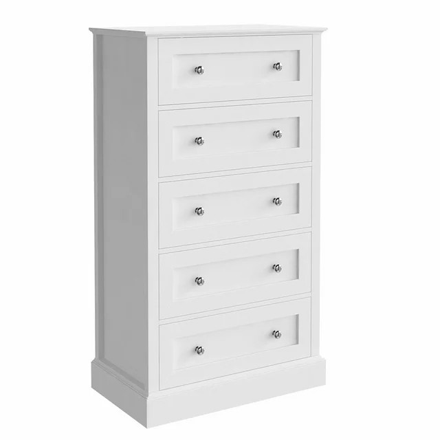 Homfa 5 Drawer White Dresser, Tall Storage Cabinet Chest of Drawers for Bedroom Living Room | Walmart (US)
