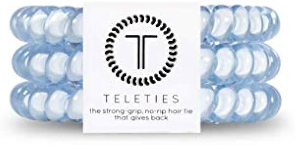 TELETIES Spiral Hair Coils - Ponytail Holder Hair Ties for Women - Phone Cord Hair Ties - Strong ... | Amazon (US)