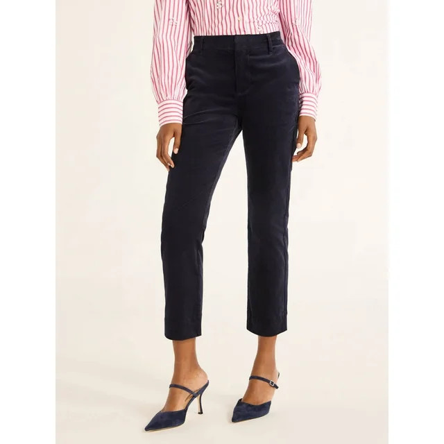Free Assembly Women's Slim Velvet Trousers, 26.5” Inseam, Sizes 0-20 - Walmart.com | Walmart (US)
