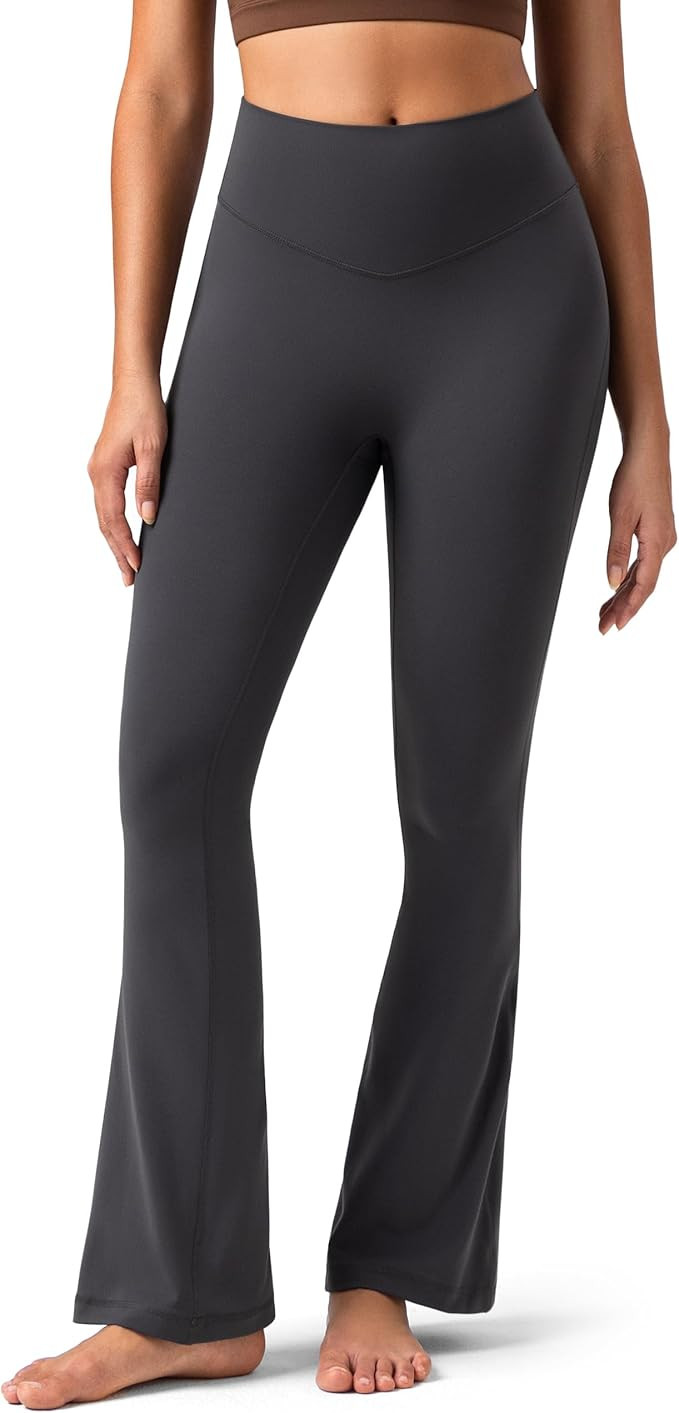 Colorfulkoala No Front Seam Flare Leggings Dreamlux High-Waisted Workout Yoga Pants for Women 27.... | Amazon (US)