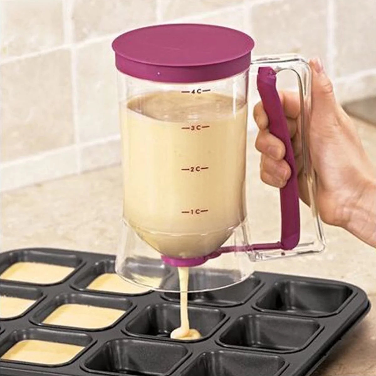 Jetcloudlive 900ML Batter Dispenser Pancake Cupcake Batter Separator with Measuring Label and Squ... | Walmart (US)