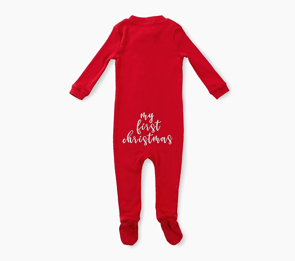 My First Christmas Organic Nursery Pajama , Newborn , Red | Pottery Barn Kids