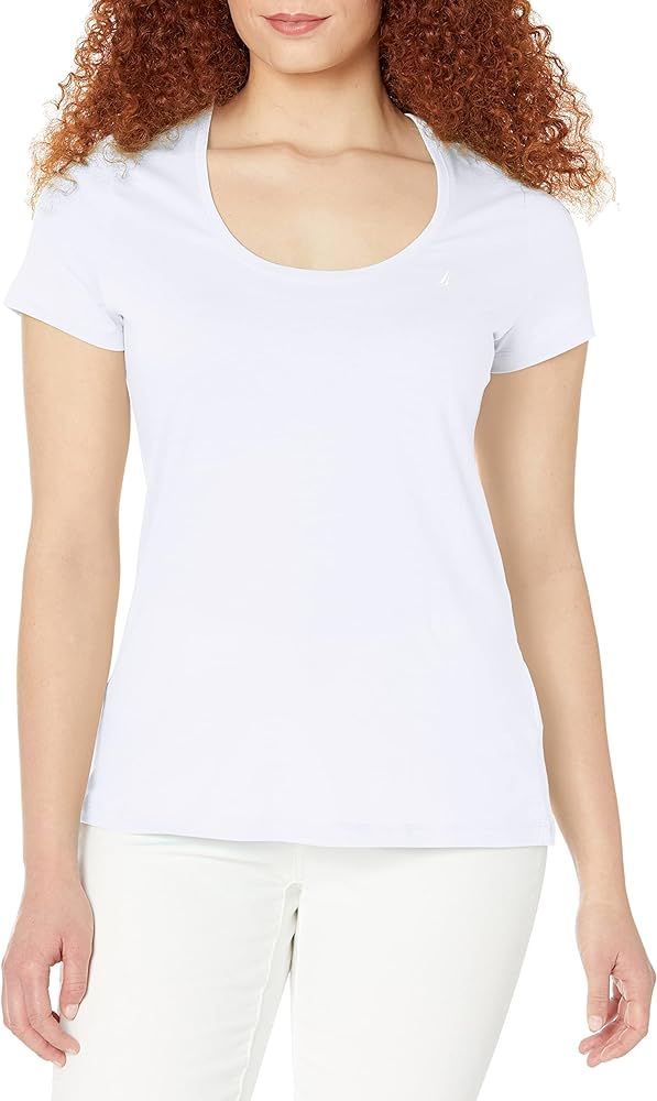 Nautica Women's Easy Comfort Scoop Neck Supersoft 100% Cotton Solid T-Shirt | Amazon (US)