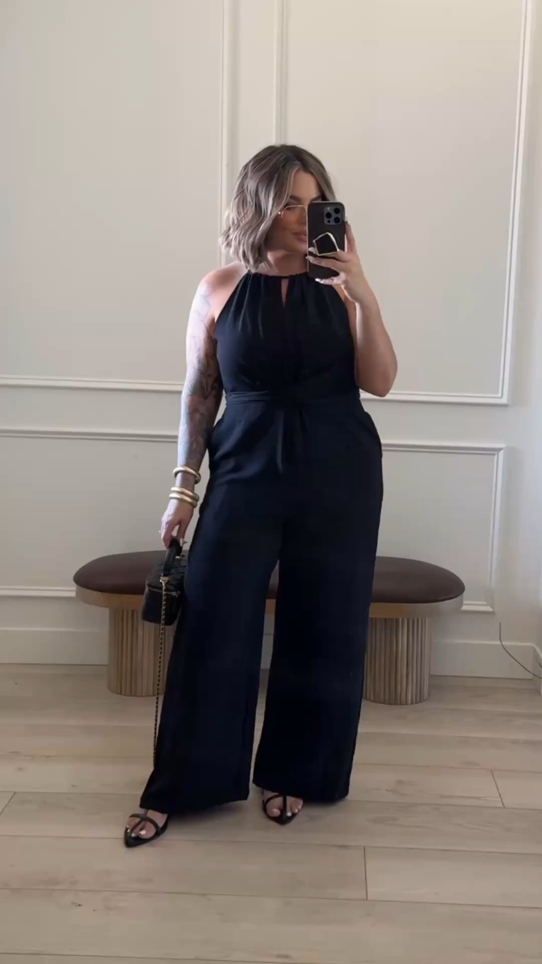 Size xl 

Amazon jumpsuit that’s perfect for any occasion. Not super casual but also not super dressy.