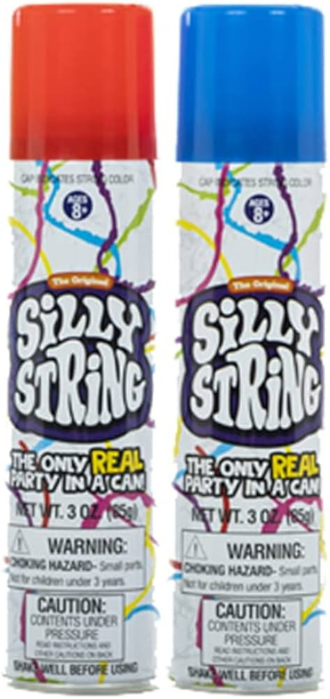 The Original Silly String! Silly String 2 pack, Assorted Colors, 3 oz Large Can – The Only Real... | Amazon (US)