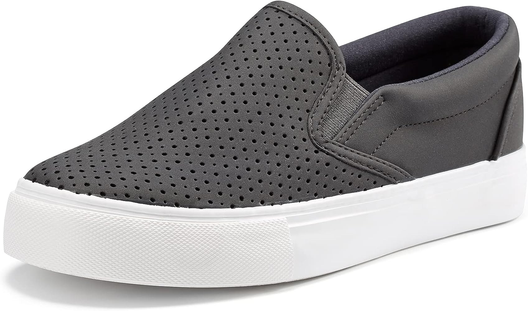 JENN ARDOR Women’s Fashion Sneakers Perforated Slip on Flats Comfortable Walking Casual Shoes | Amazon (US)