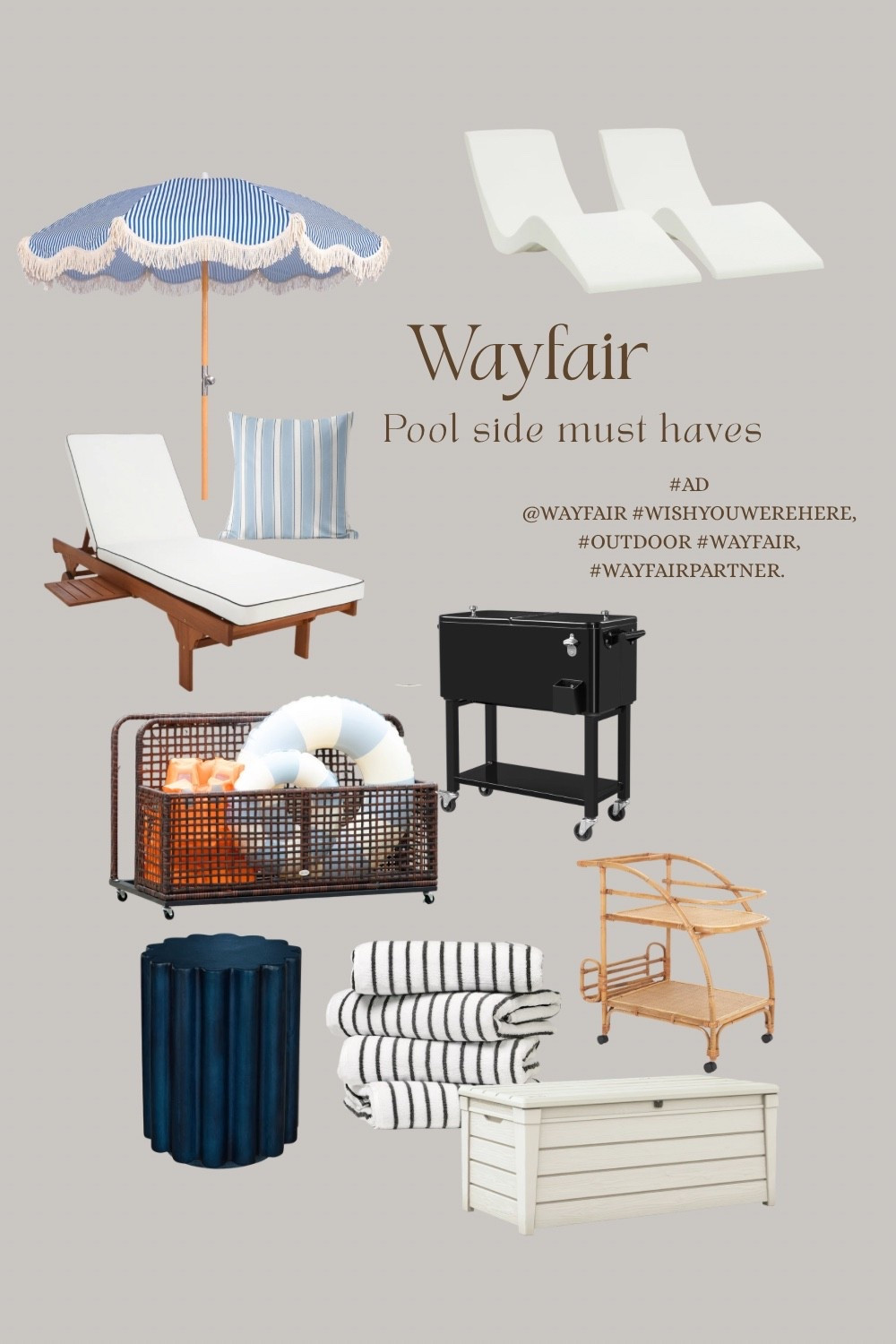 #ad Your backyard doesn't need a complete renovation to feel like your favorite summer escape. ☀️

A few well-chosen pieces can make all the difference, and these are the ones I've been eyeing

Think comfy lounge chairs, a stylish umbrella, smart storage, and in-pool chaise lounge chairs

I've rounded up all my favorite Wayfair poolside finds to make shopping easy. 🤍

@wayfair, #wishyouwerehere, #outdoor, #Wayfair, #WayfairPartner.