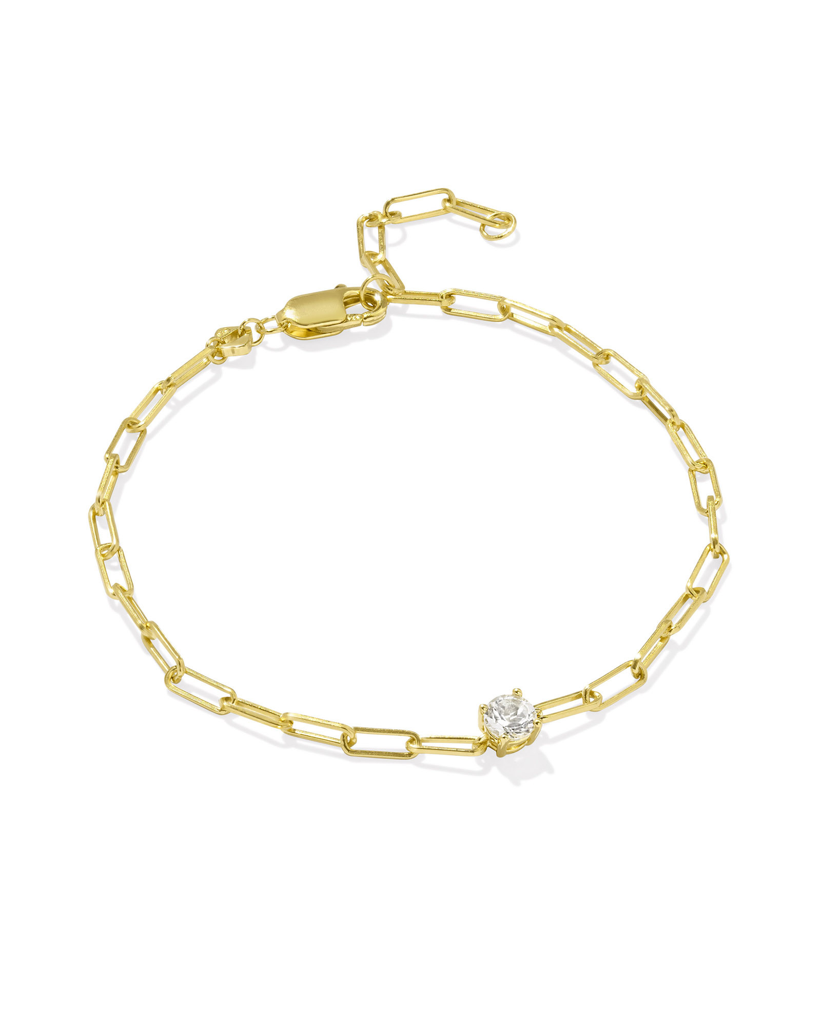 Virginia 18k Gold Vermeil Paperclip Bracelet in White Topaz | Kendra Scott