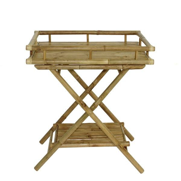Contemporary Bamboo Butler Table - Overstock - 27659906 | Bed Bath & Beyond