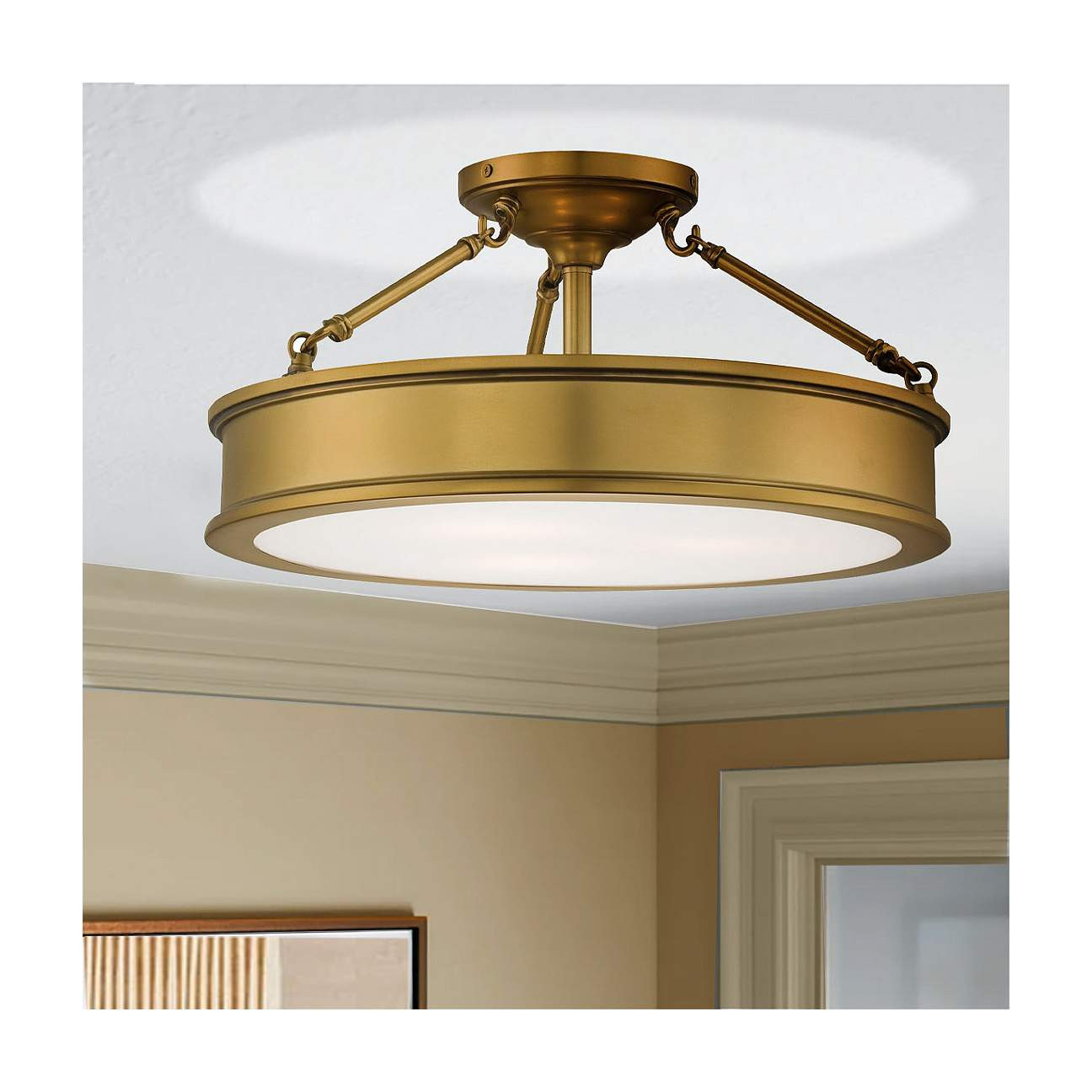 Harbour Point 19" Wide Liberty Gold Ceiling Light | Lamps Plus