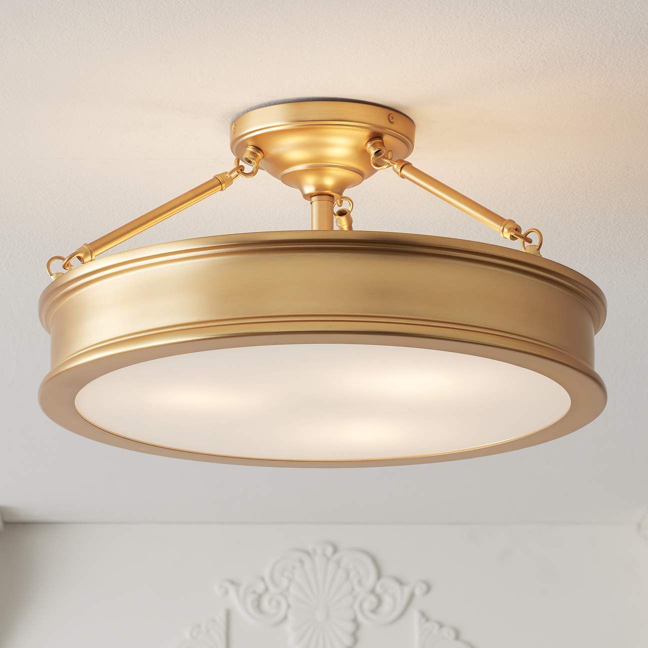 Harbour Point 19" Wide Liberty Gold Ceiling Light | Lamps Plus
