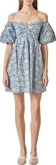 Floral Off the Shoulder Cotton Minidress | Nordstrom