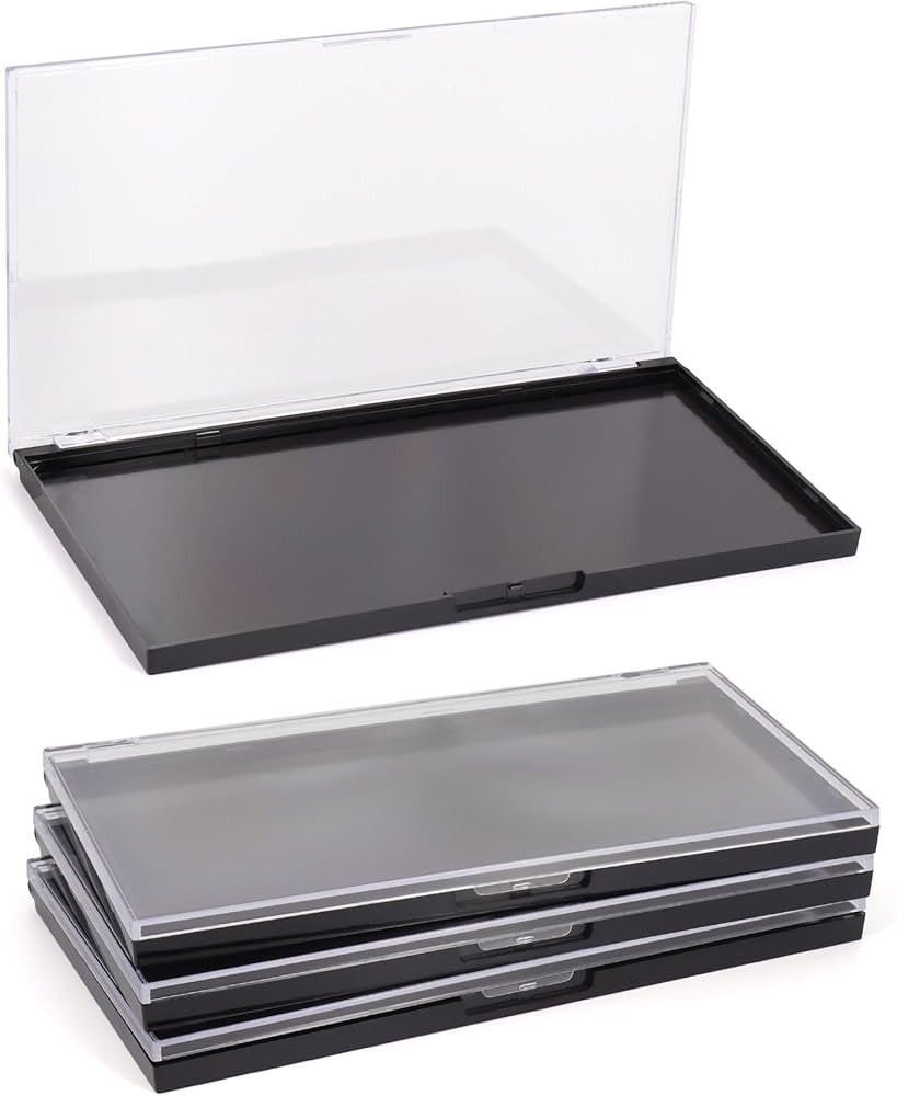 3 Pack Magnetic Makeup Palette with Clear Top, Empty Cosmetics Pan Dispensing Storage Box with 60Pcs | Amazon (US)