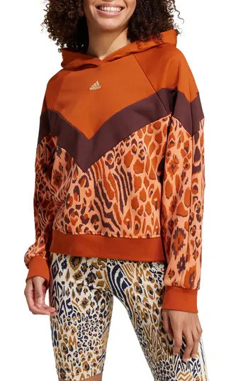 ADIDAS X FARM RIO Farm Cotton & Recycled Polyester Hoodie in Fox Red/Brown at Nordstrom Rack, Size Medium | Nordstrom Rack