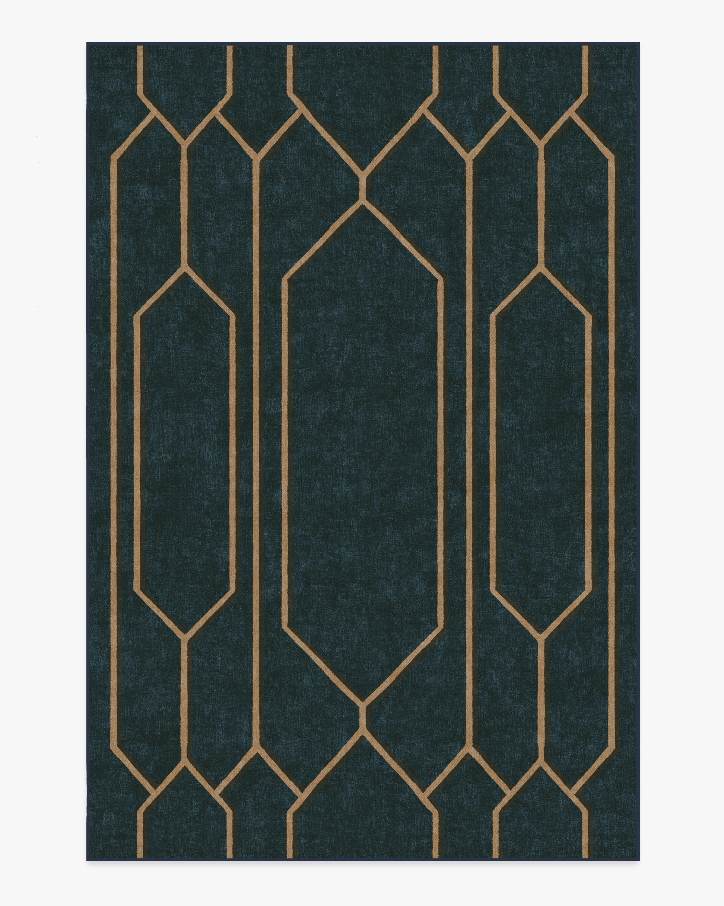 The Hiltons Bryant Marine Blue & Gold Tufted Rug | Ruggable