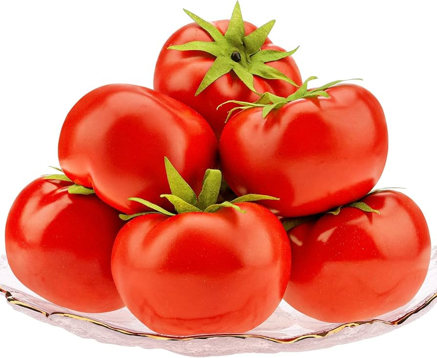 6pcs Fake Tomatoes,Fake Vegetables and Fruits for Home Kitchen Table Centerpieces Decorations,Tom... | Amazon (US)