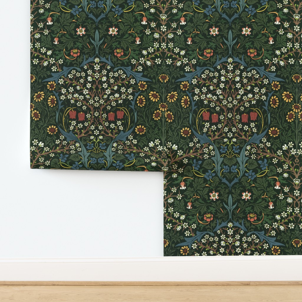 Blackthorn by William Morris - antique colors (24 inch wide pattern) Wallpaper | Spoonflower | Spoonflower