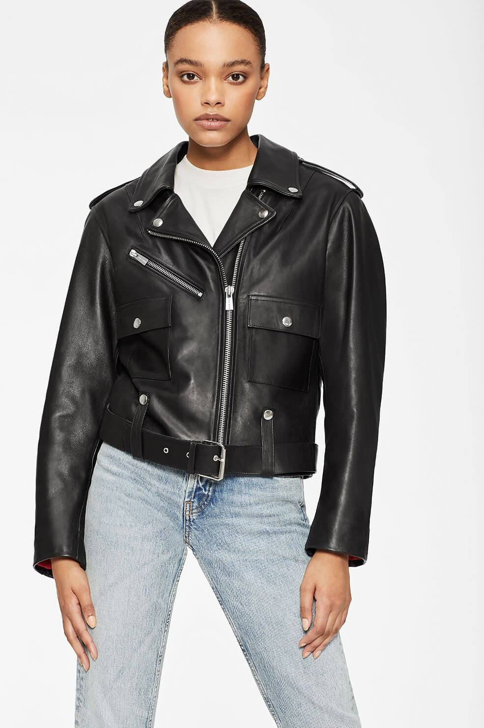 Maverick Leather Jacket - Black | ANINE BING