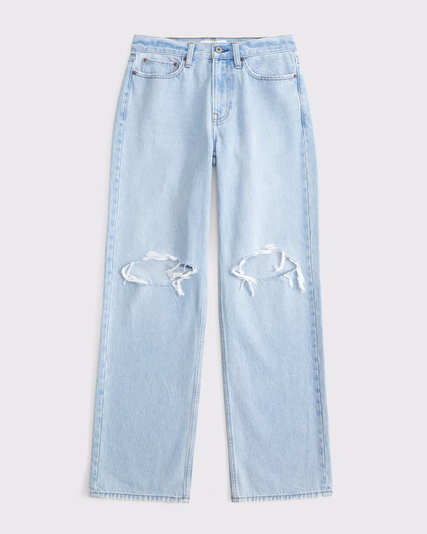 Women's Curve Love Mid Rise Slouchy Jean | Women's Bottoms | Abercrombie.com | Abercrombie & Fitch (US)