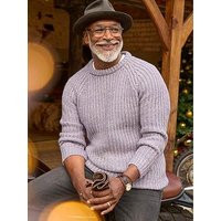 Joe Browns Chunky Fisherman Knitted Jumper - Light Purple, Light Purple, Size M, Men | Very (UK)